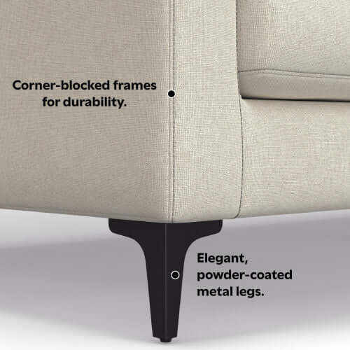 Ava MCM Cream Symmetrical Corner Sofa Sectional 102 (2 Colors)