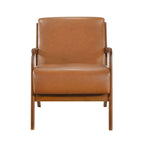 Faux Leather Upholstered Walnut Finish Armchair