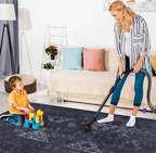 Black and Gray Washable Rectangular Area Rug (Various Sizes)