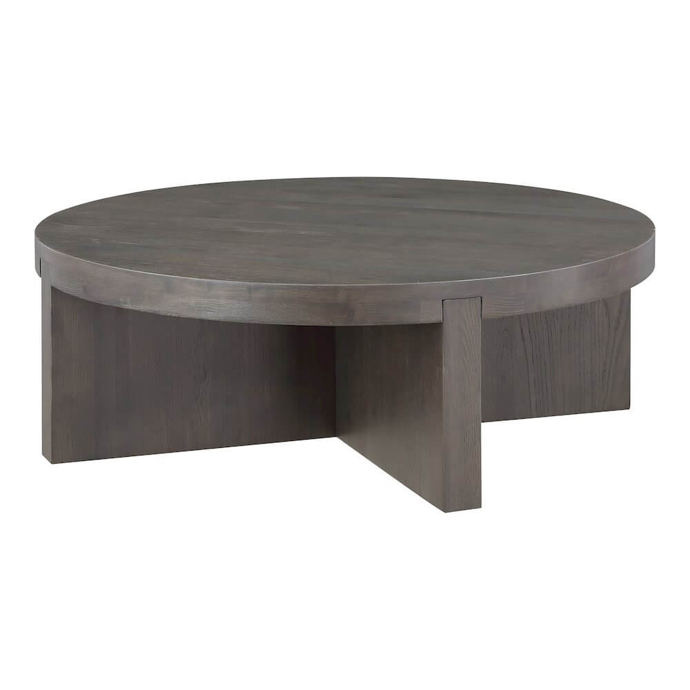 Folke Modern Solid Oak Round Coffee Table 38 (2 Colors)