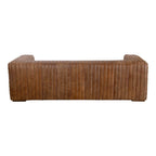 Castle Top-Grain Leather Channel Tufted Sofa 95 (2 Colors)
