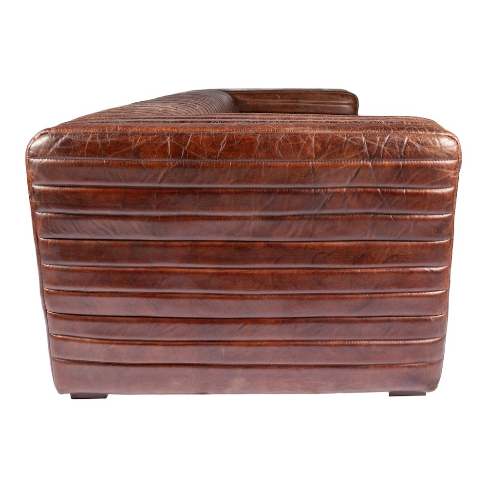 Castle Top-Grain Leather Channel Tufted Sofa 95 (2 Colors)