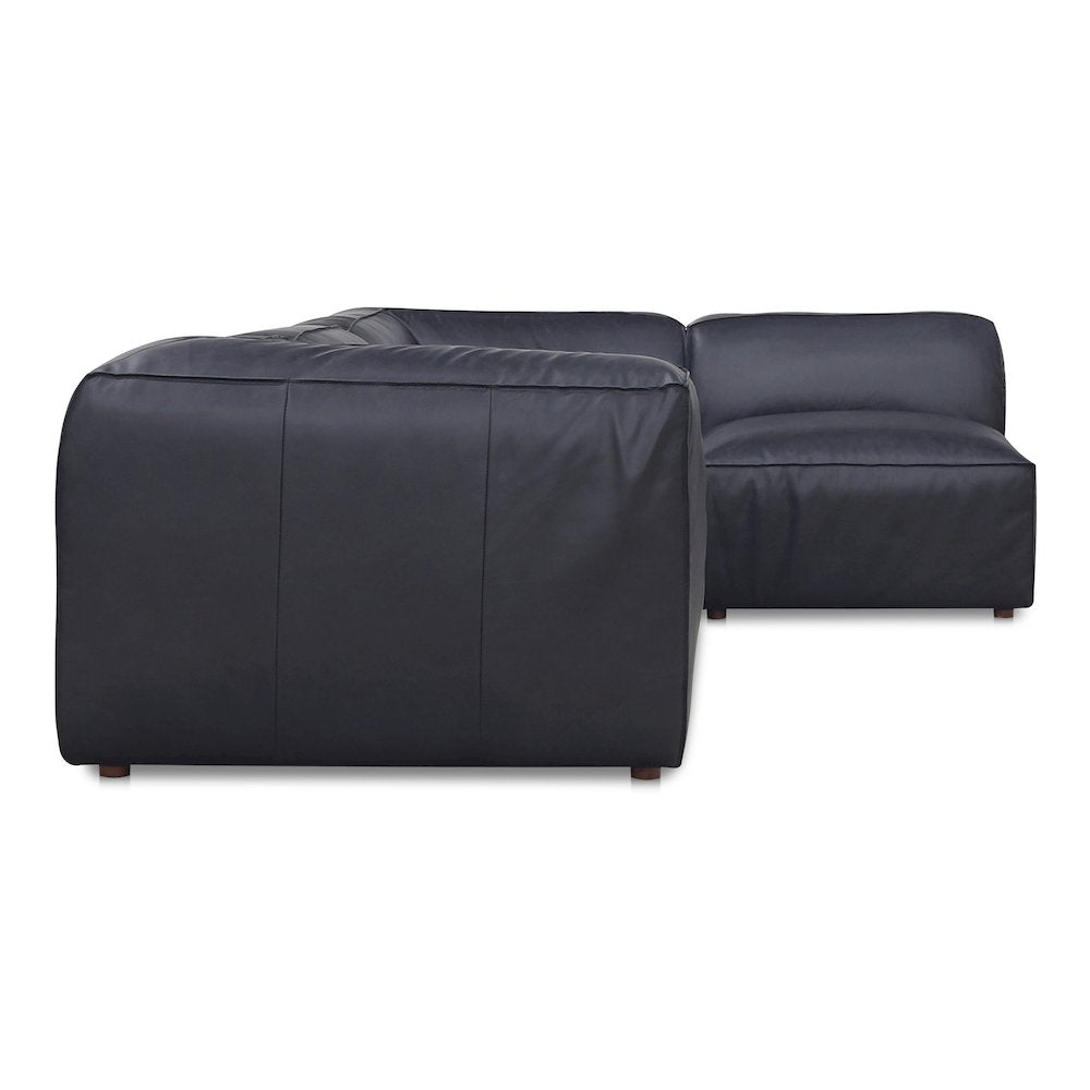 Form Black Genuine Leather Modular Sectional Sofa (2 Colors and Sizes)