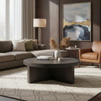 Folke Modern Solid Oak Round Coffee Table 38 (2 Colors)