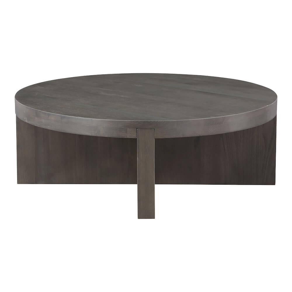 Folke Modern Solid Oak Round Coffee Table 38 (2 Colors)