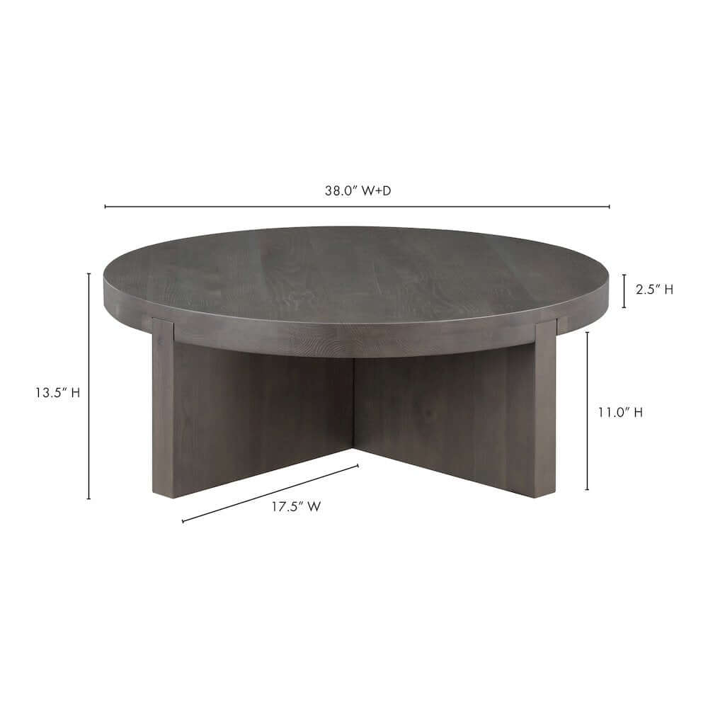 Folke Modern Solid Oak Round Coffee Table 38 (2 Colors)