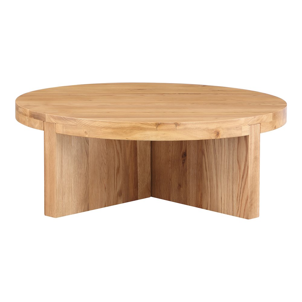 Folke Modern Solid Oak Round Coffee Table 38 (2 Colors)