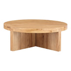 Folke Modern Solid Oak Round Coffee Table 38 (2 Colors)