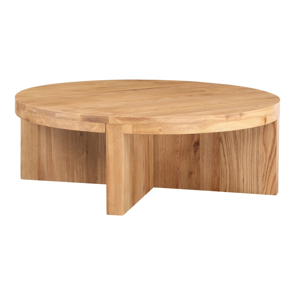 Folke Modern Solid Oak Round Coffee Table 38 (2 Colors)