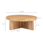 Folke Modern Solid Oak Round Coffee Table 38 (2 Colors)