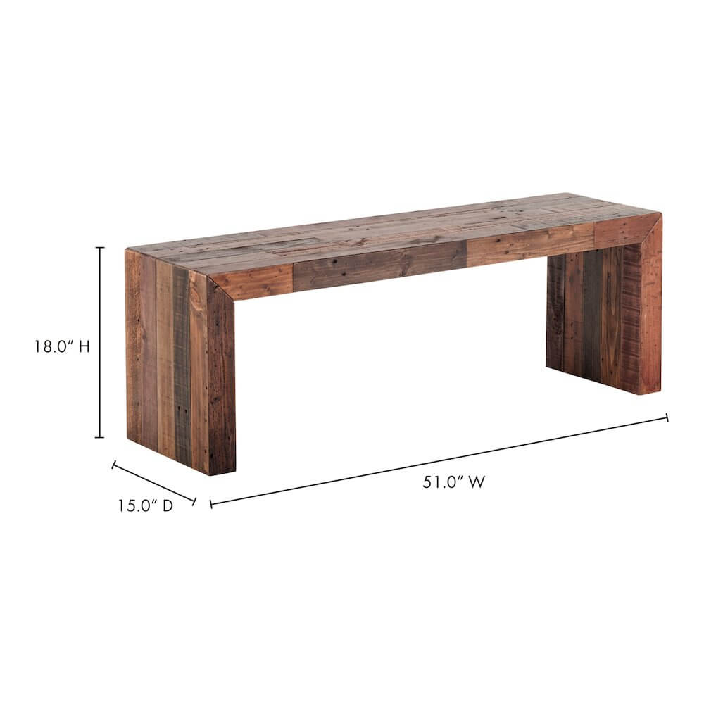 Industrial Solid Pine Wood Bench 51