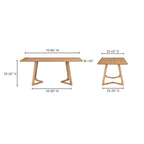 Godenza Solid Walnut Wood Rectangular Dining Table 71 (3 Colors)