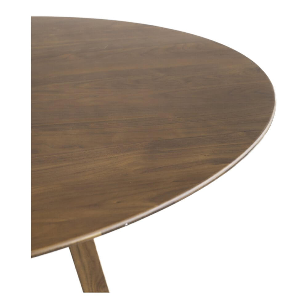Aldo MCM Walnut Wood Round Dining Table 47