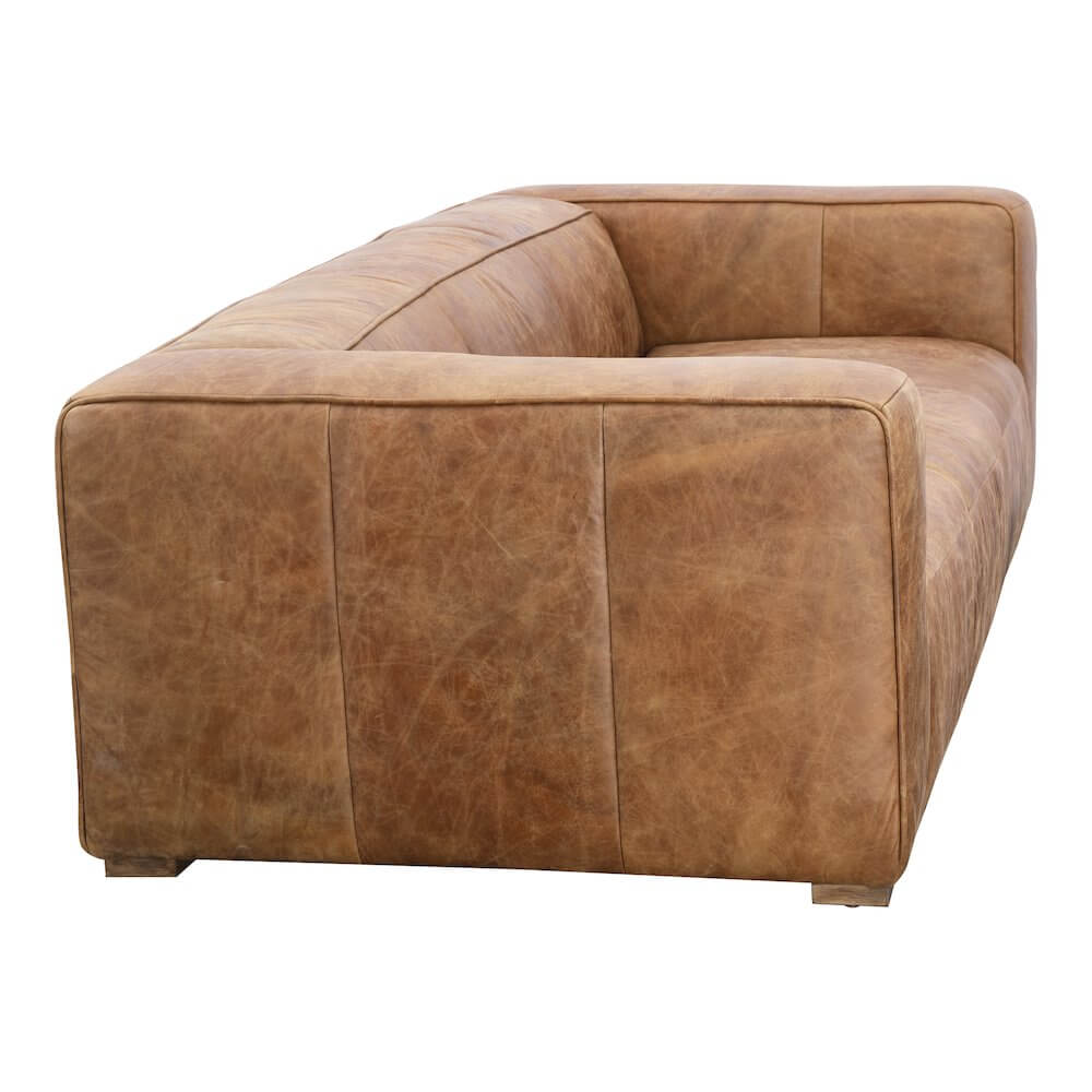 Bolton Modern Genuine Leather Square Arm Sofa 101