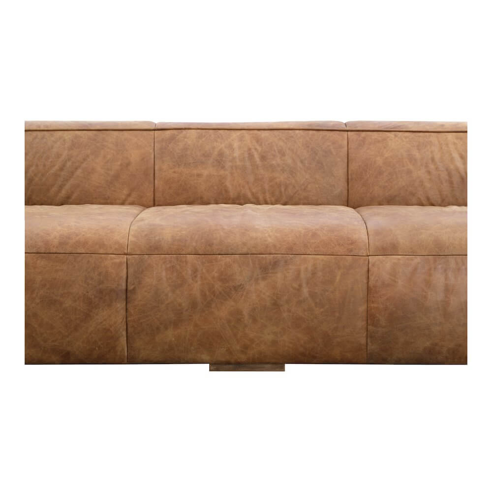 Bolton Modern Genuine Leather Square Arm Sofa 101