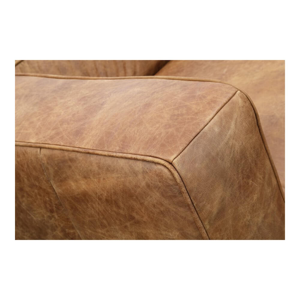 Bolton Modern Genuine Leather Square Arm Sofa 101