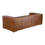 Castle Top-Grain Leather Channel Tufted Sofa 95 (2 Colors)
