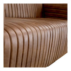 Castle Top-Grain Leather Channel Tufted Sofa 95 (2 Colors)