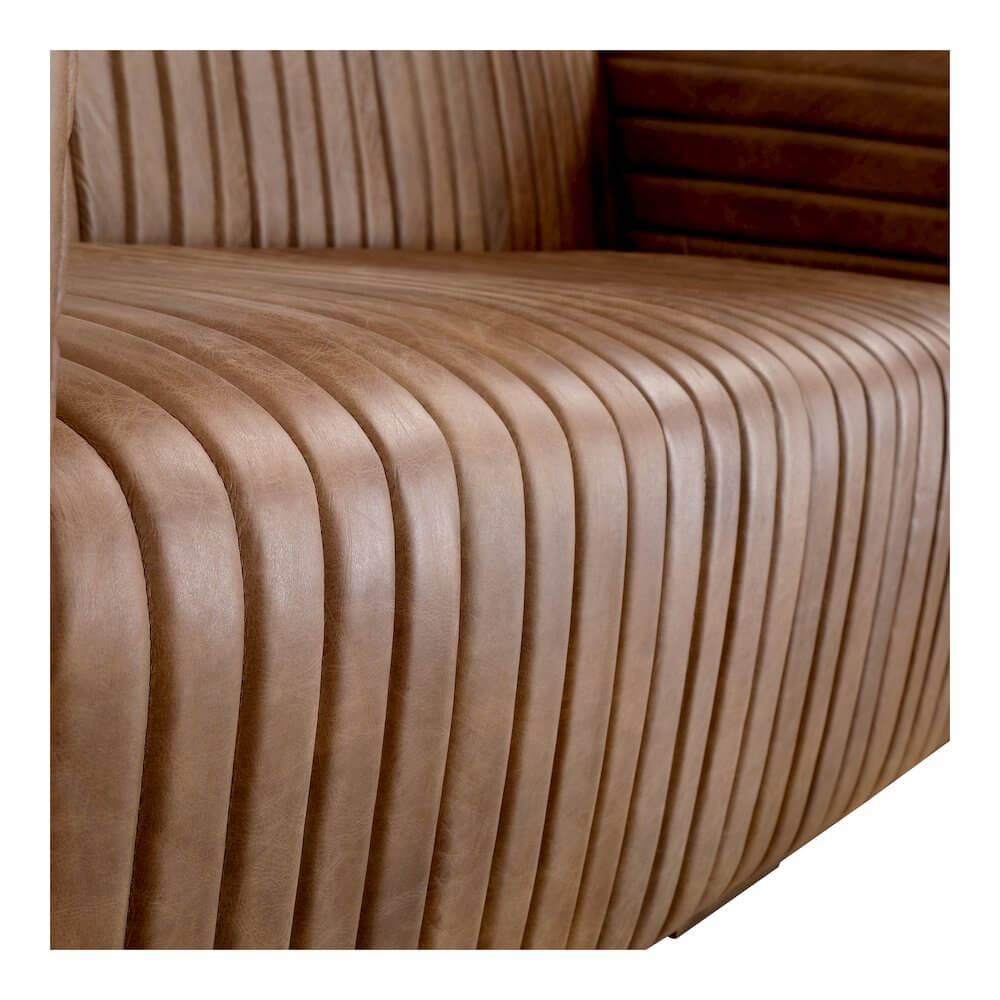 Castle Top-Grain Leather Channel Tufted Sofa 95 (2 Colors)