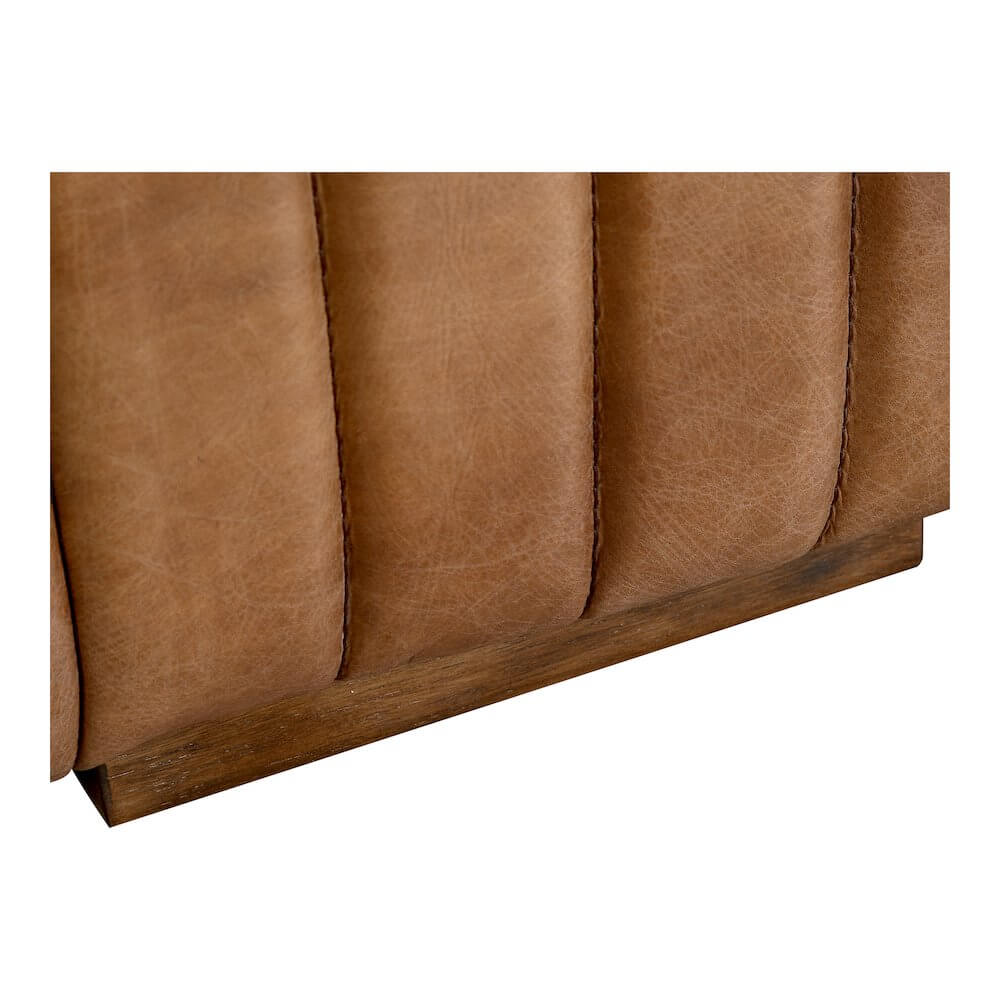 Castle Top-Grain Leather Channel Tufted Sofa 95 (2 Colors)