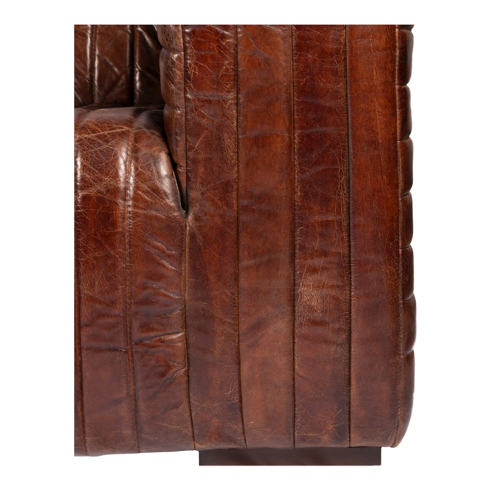 Castle Top-Grain Leather Channel Tufted Sofa 95 (2 Colors)