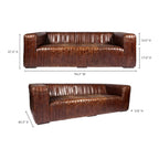 Castle Top-Grain Leather Channel Tufted Sofa 95 (2 Colors)