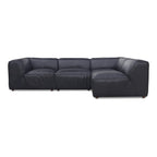 Form Black Genuine Leather Modular Sectional Sofa (2 Colors and Sizes)