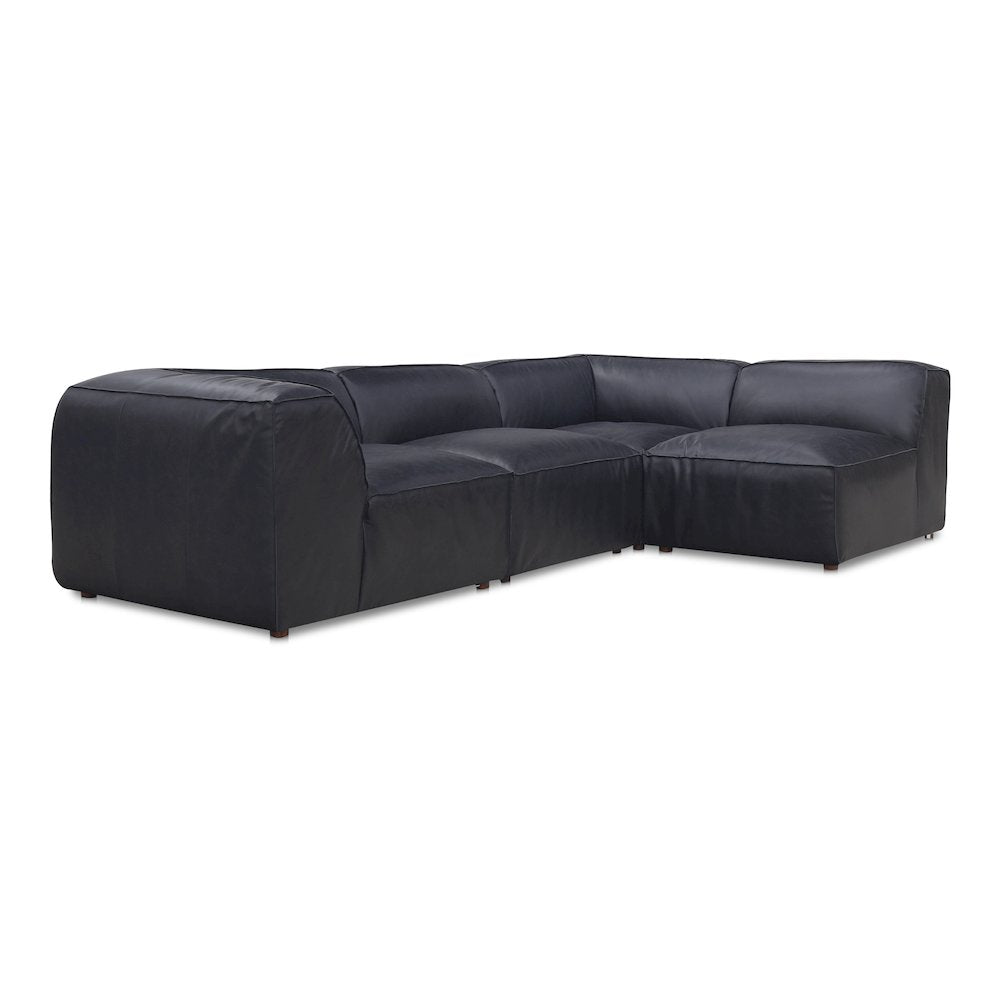 Form Black Genuine Leather Modular Sectional Sofa (2 Colors and Sizes)