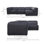 Form Black Genuine Leather Modular Sectional Sofa (2 Colors and Sizes)