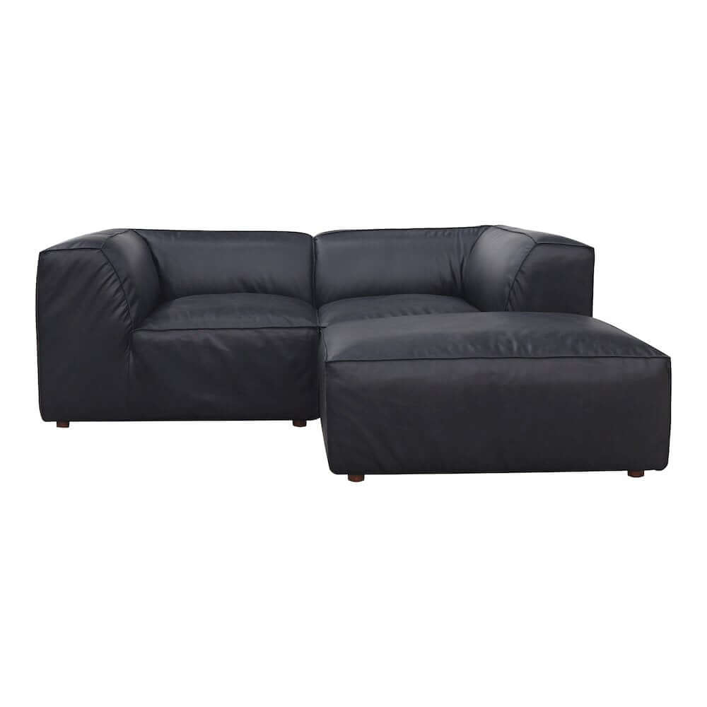 Form Black Genuine Leather Modular Sectional Sofa (2 Colors and Sizes)