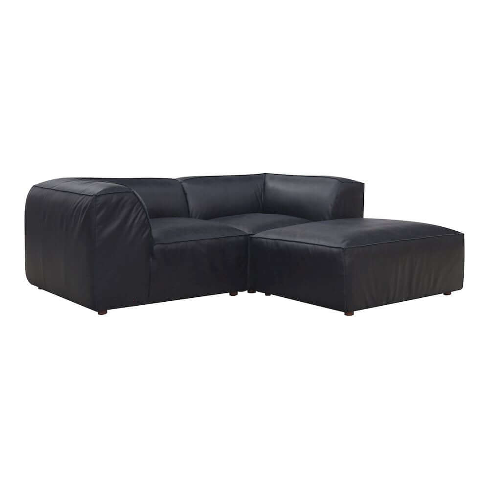 Form Black Genuine Leather Modular Sectional Sofa (2 Colors and Sizes)