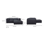 Form Black Genuine Leather Modular Sectional Sofa (2 Colors and Sizes)