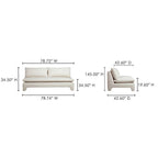 Estelle Modern Fabric Armless Sofa 79' (2 Colors)