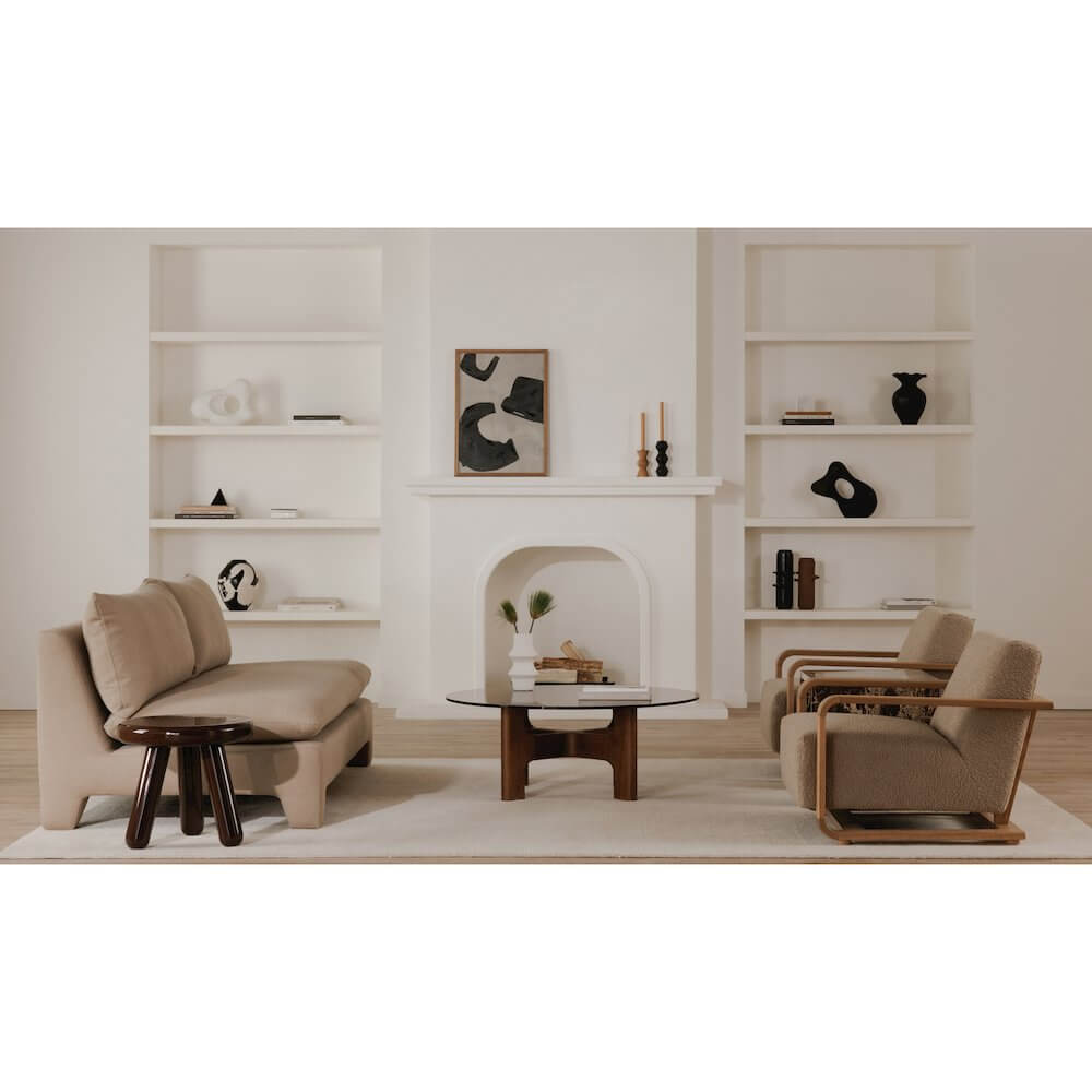 Estelle Modern Fabric Armless Sofa 79' (2 Colors)