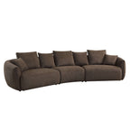Bash Macca Anthology Brown Boucle Modular Sectional Sofa 145L