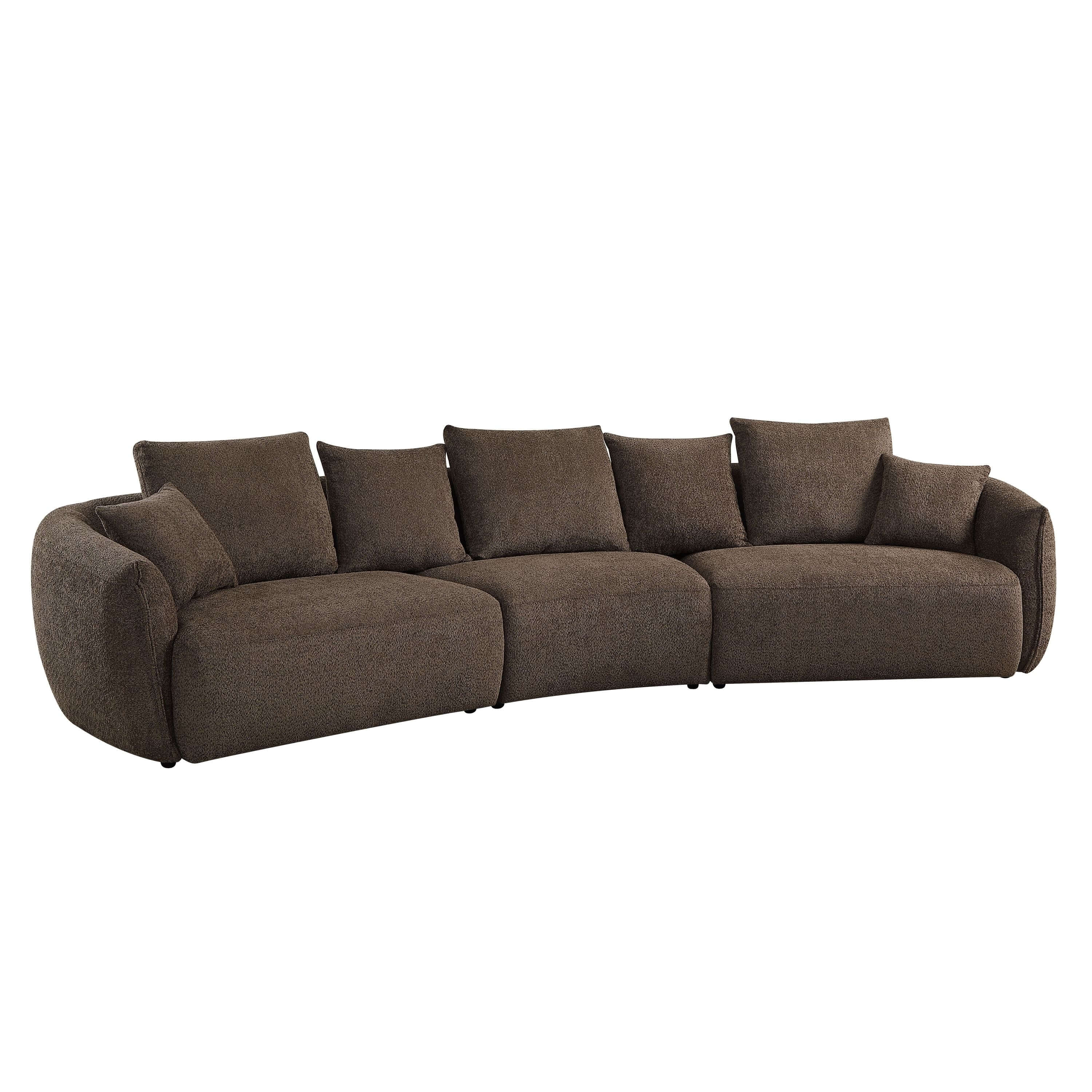 Bash Macca Anthology Brown Boucle Modular Sectional Sofa 145L