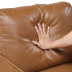 MCM Brown Faux Leather Sofa Loveseat 54L