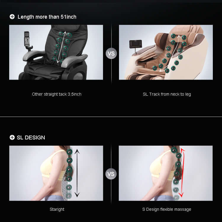 Full Body Zero Gravity Shiatsu Massage Chair SL-Track Recliner (Black or Beige)