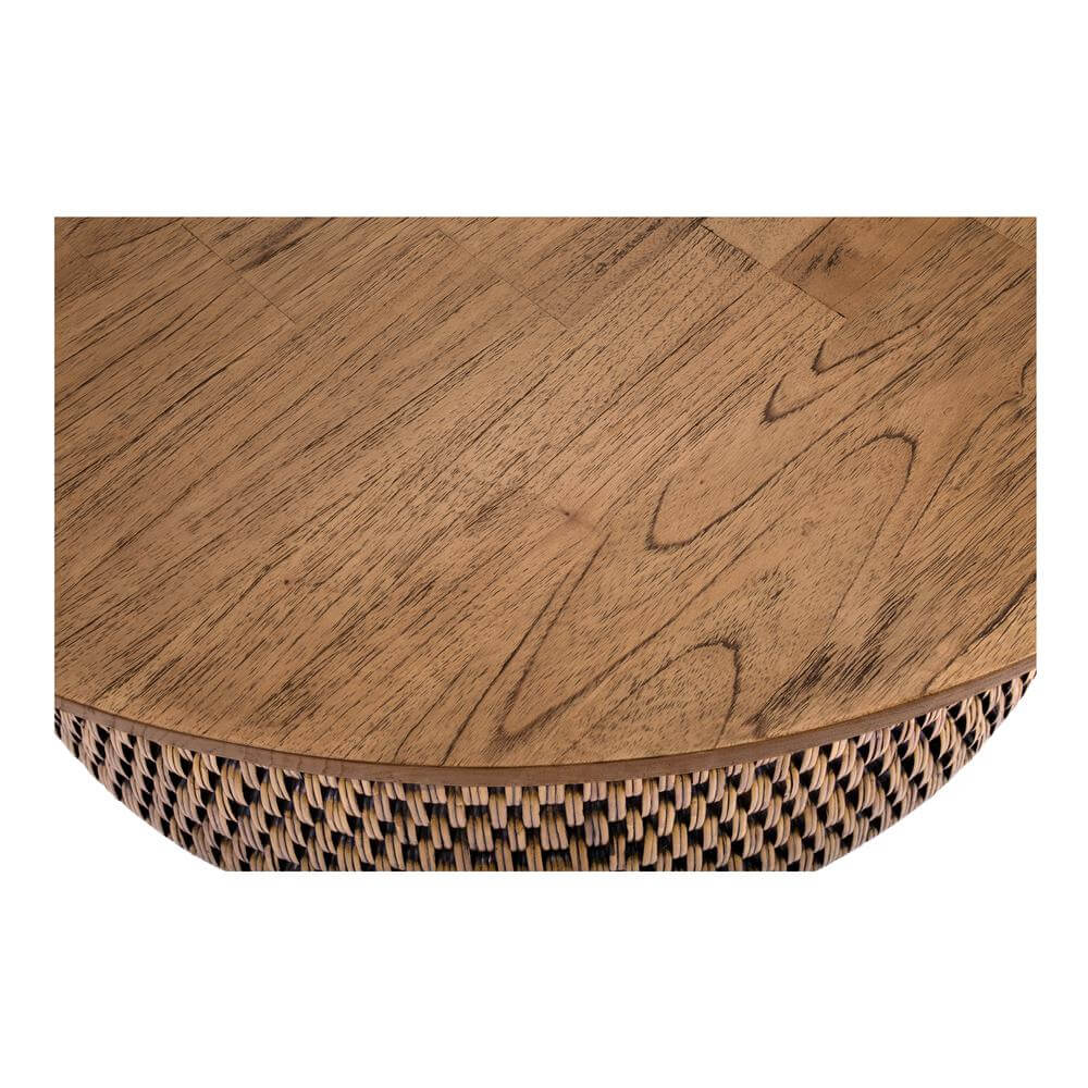 Kamari Rattan Round Coffee Table Solid Wood Top 44