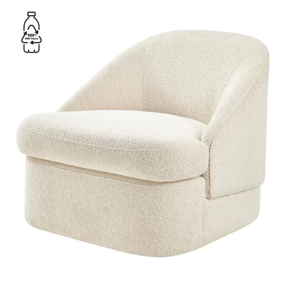 Hurley Beige Chenille Swivel Lounge Chair