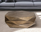 Hexagonal Solid Wood Coffee Table With Storage 48