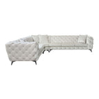 Atronia Beige Tufted Fabric Corner Sectional 133L