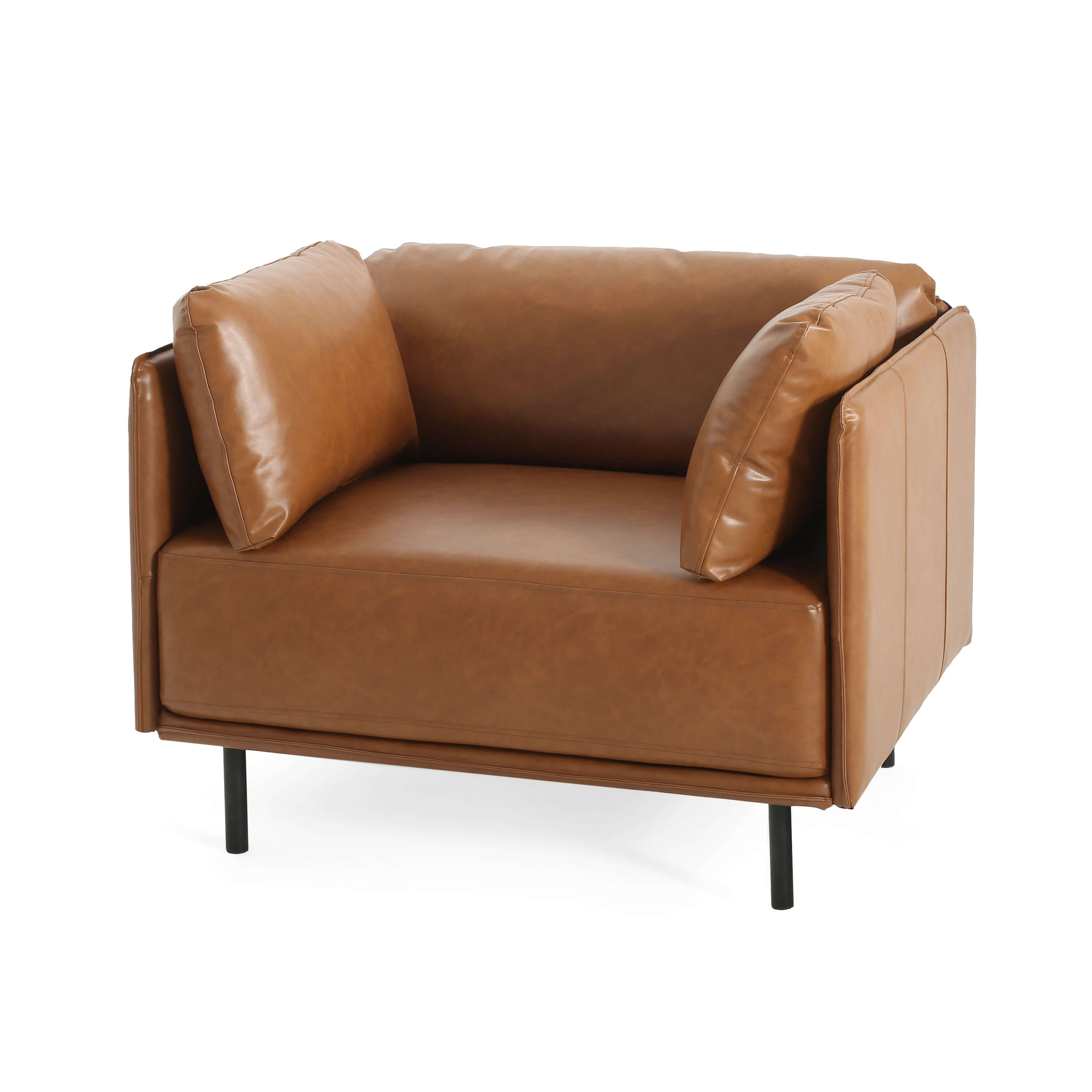 Faux Leather MCM Lounge Chair (3 Colors)
