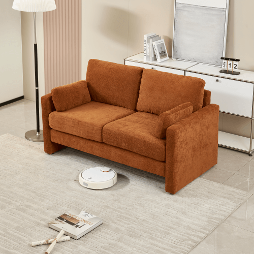 Small Contemporary Loveseat Sofa 58 (4 Colors)