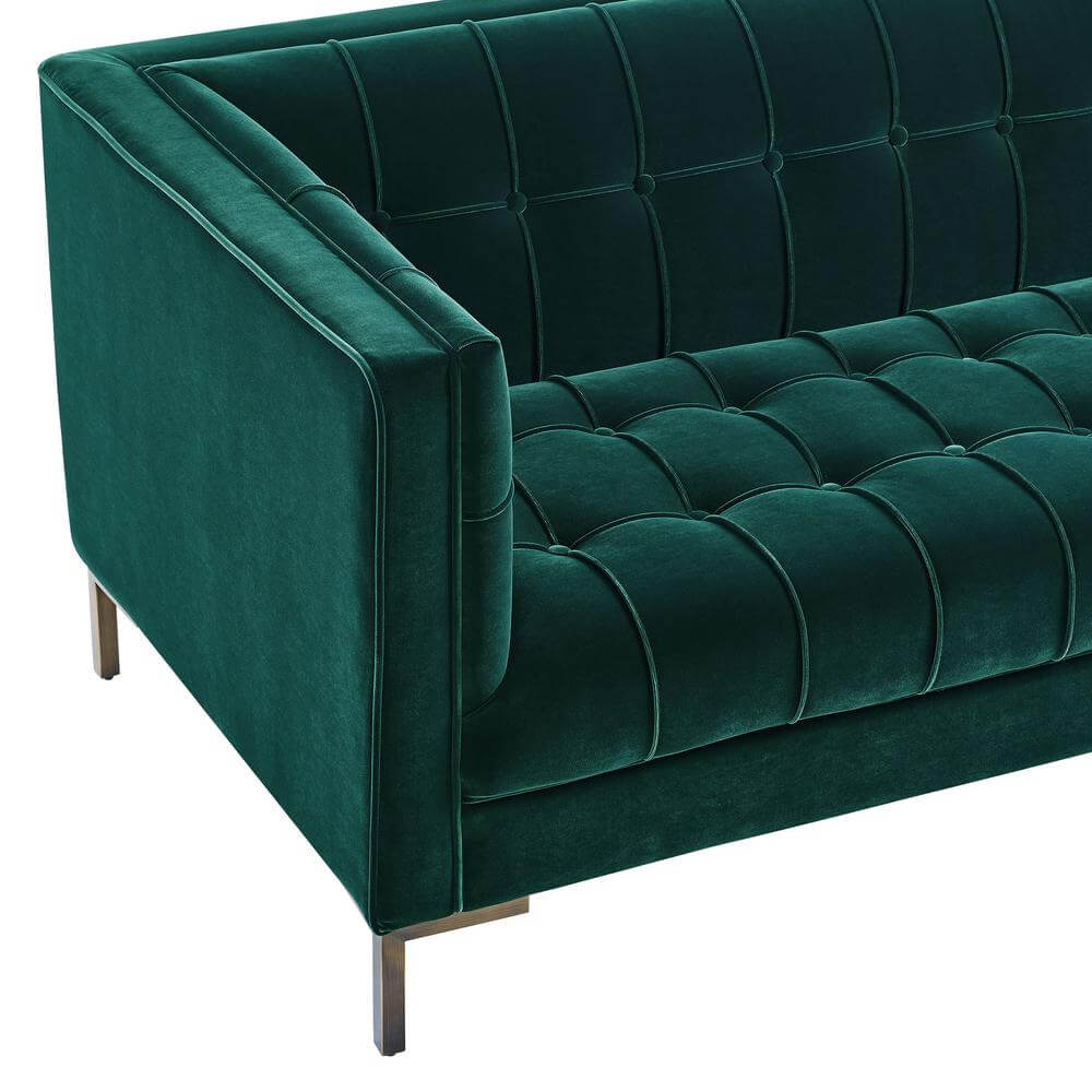 Isaac Stitch Tufted Velvet Loveseat 60 (2 Colors)
