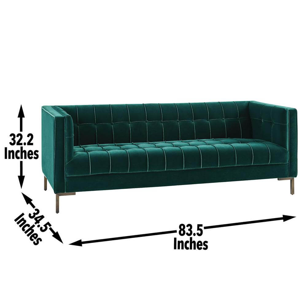 Isaac Tufted Velvet Fabric Sofa 83' (2 Colors)