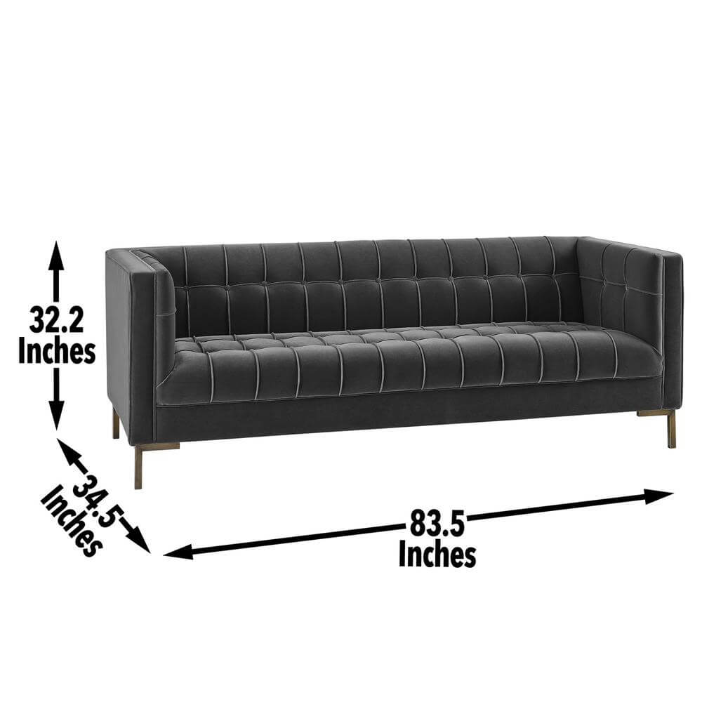 Isaac Tufted Velvet Fabric Sofa 83' (2 Colors)