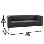 Isaac Tufted Velvet Fabric Sofa 83' (2 Colors)