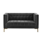 Isaac Stitch Tufted Velvet Loveseat 60 (2 Colors)