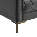 Isaac Stitch Tufted Velvet Loveseat 60 (2 Colors)